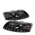 Spyder Projector LED Headlights with DRL for Audi A6 2005-2007 Projector - Black S2Z-5029416